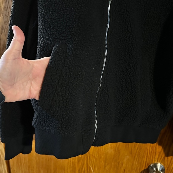 ZYIA Black Fleece Jacket with Leopard Print Accent - Picture 5 of 6